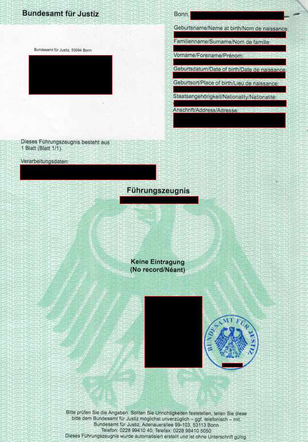 Certificate Of Good Conduct From Germany